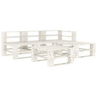 Set Salotto da Giardino 5 pz Pallet in Legno Bianco 3052174