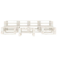 Set Divani da Giardino 7 pz su Pallet in Legno Bianco cod mxl 41889