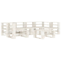 Set Salotto da Giardino 7 pz Pallet in Legno Bianco 3052176