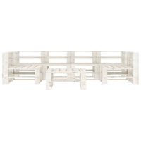 Set Salotto da Giardino 7 pz Pallet in Legno Bianco 3052176