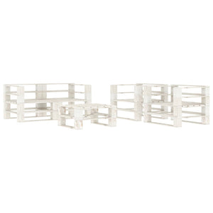 Set Salotto da Giardino 5 pz Pallet in Legno Bianco