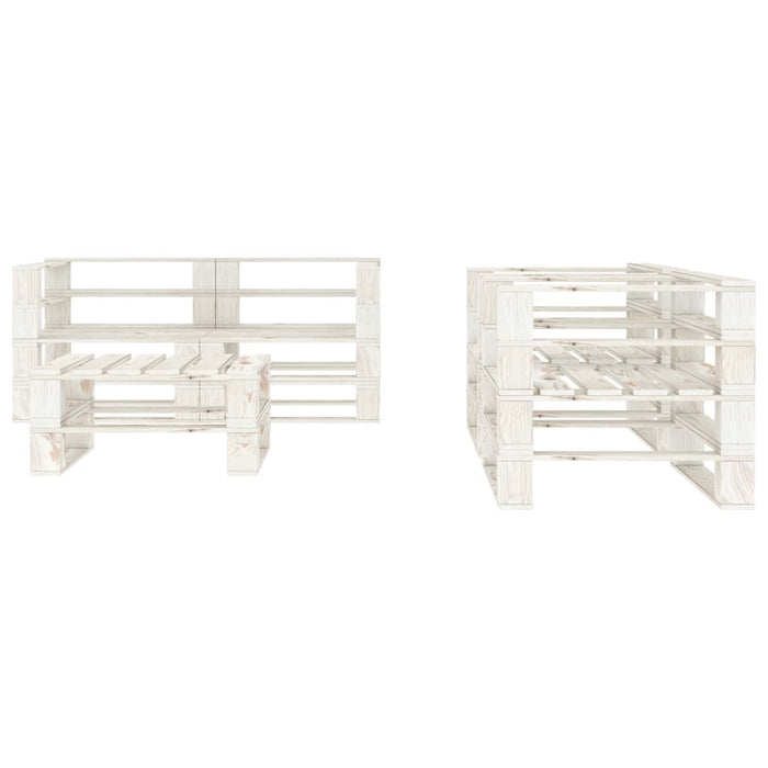 Set Divani da Giardino 5 pz su Pallet in Legno Bianco cod mxl 34564