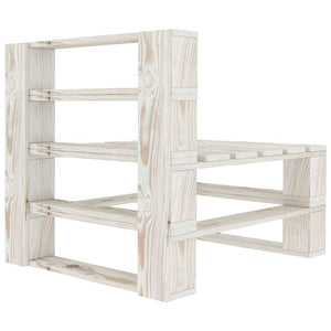 Set Divani da Giardino 5 pz su Pallet in Legno Bianco cod mxl 34564