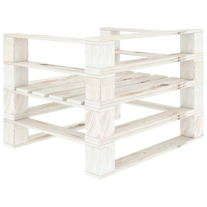 Set Divani da Giardino 5 pz su Pallet in Legno Bianco cod mxl 34564