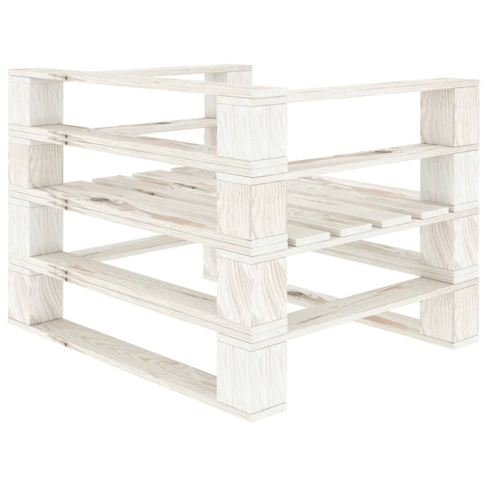 Set Divani da Giardino 6 pz su Pallet in Legno Bianco cod mxl 35373