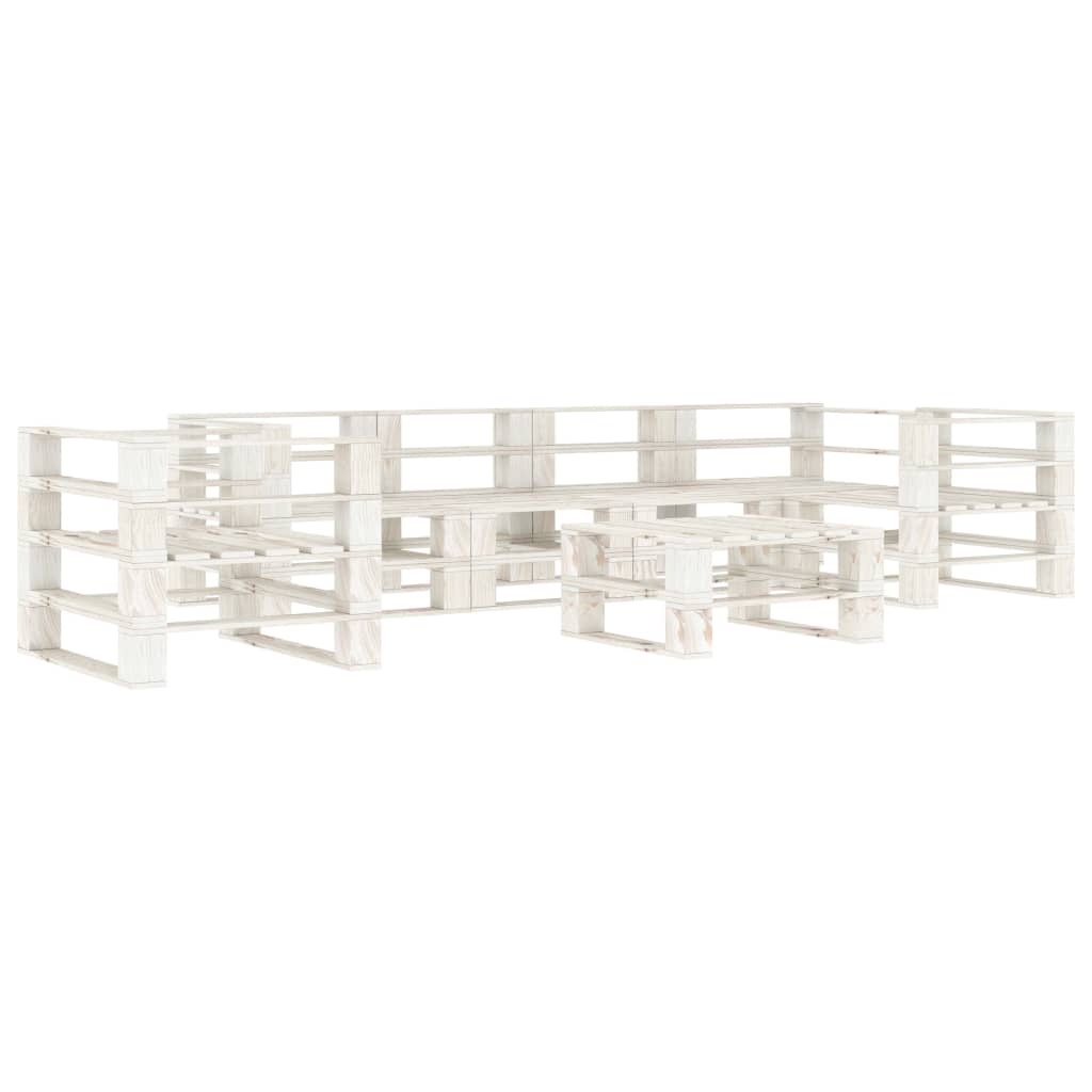 Set Divani da Giardino 7 pz su Pallet in Legno Bianco cod mxl 34666