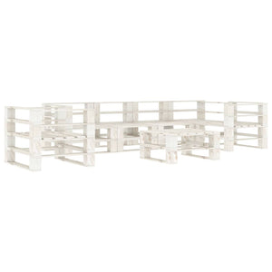 Set Divani da Giardino 7 pz su Pallet in Legno Bianco cod mxl 34666