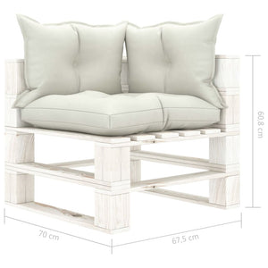 Divano da Giardino in Pallet 2 Posti con Cuscini Beige in Legno cod mxl 72106