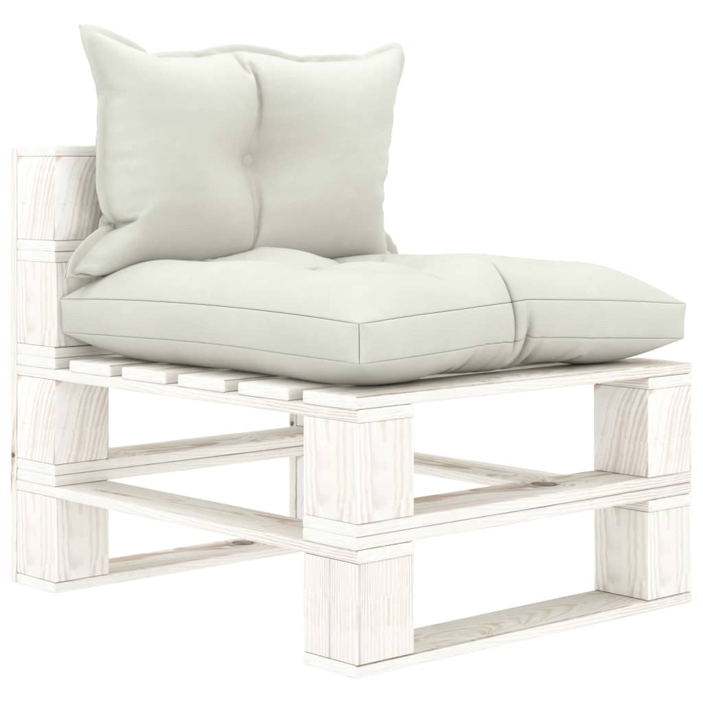 Set Divani da Giardino su Pallet 5 pz Cuscini Beige in Legno cod mxl 72110