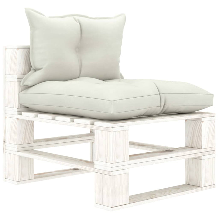 Set Divani da Giardino Pallet 4 pz con Cuscini Beige in Legno cod mxl 72107