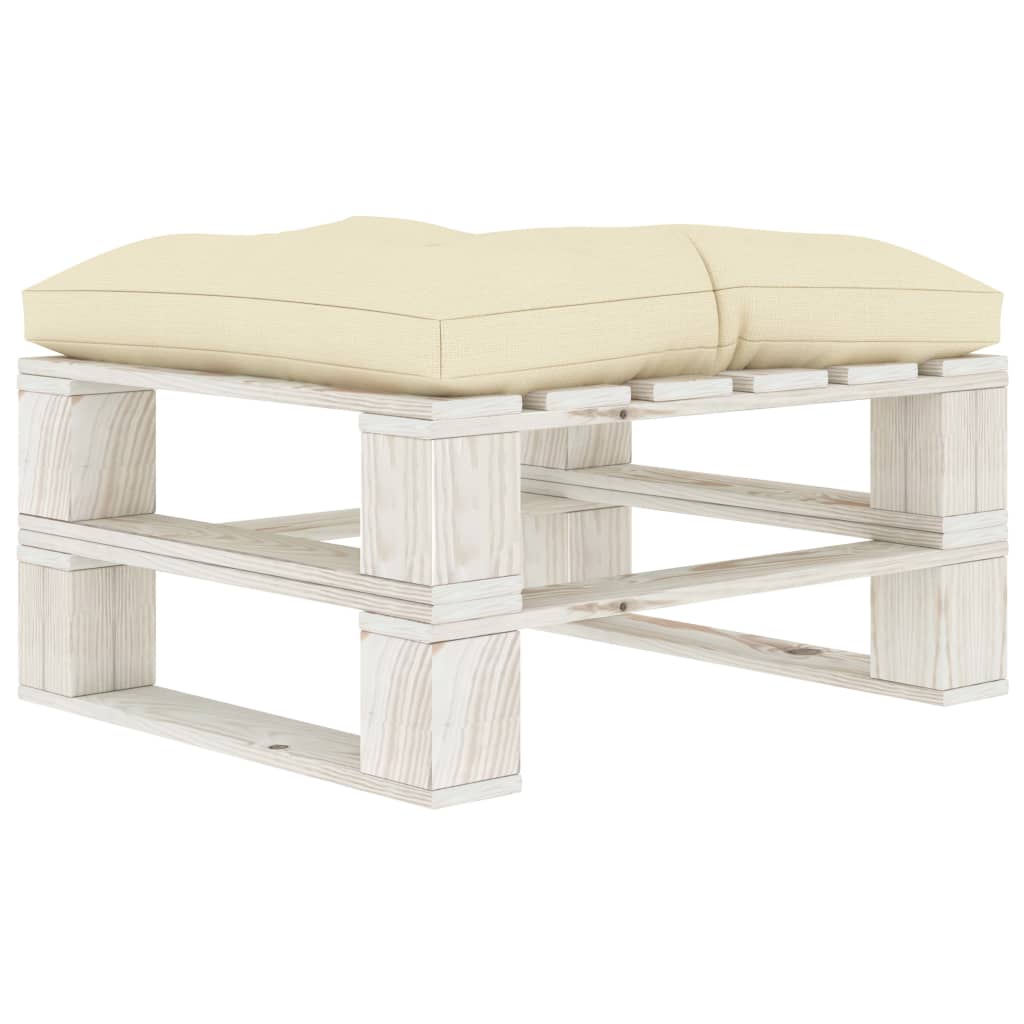 Set Salotto da Giardino Pallet 6 pz con Cuscini Crema in Legno 3052454