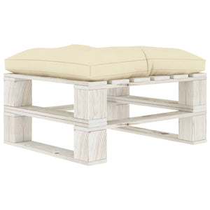 Set Salotto da Giardino Pallet 9 pz con Cuscini Crema in Legno 3052456