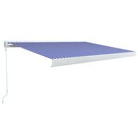 Tenda a Cassonetto Manuale 450x300 cm Blu e Bianca cod mxl 9465