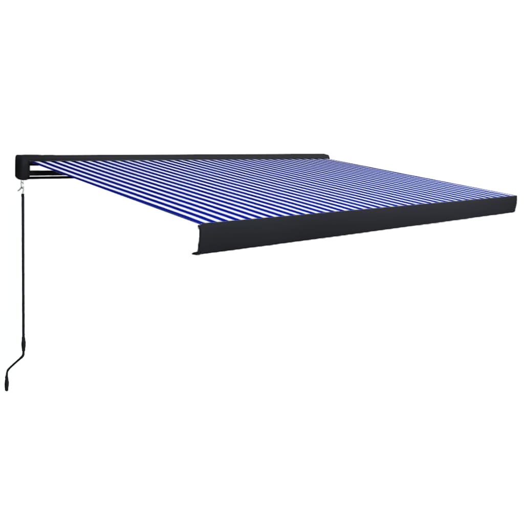 Tenda a Cassonetto Manuale 450x300 cm Blu e Bianca cod mxl 17220