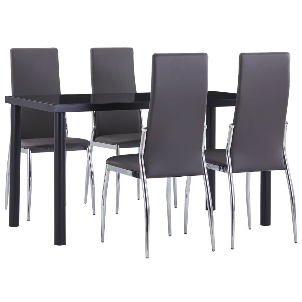 Set Sala da Pranzo 5 pz in Similpelle Grigio 3052999