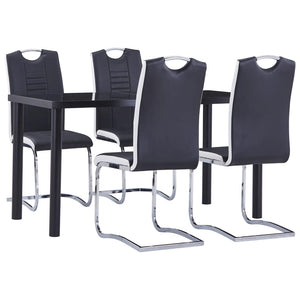 Set Sala da Pranzo 5 pz in Similpelle Nero cod mxl 23943