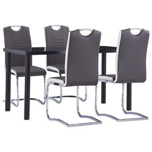 Set Sala da Pranzo 5 pz in Similpelle Grigio 3053028