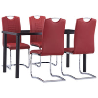 Set Sala da Pranzo 5 pz in Similpelle Rosso 3053036