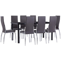 Set Sala da Pranzo 9 pz in Similpelle Grigio 3053042