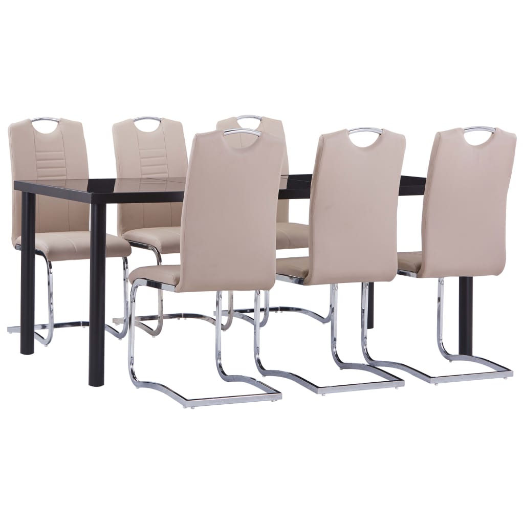 Set da Pranzo 7 pz in Similpelle Cappuccino 3053119