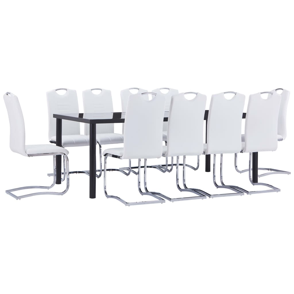 Set Sala da Pranzo 11 pz in Similpelle Bianca 3053169