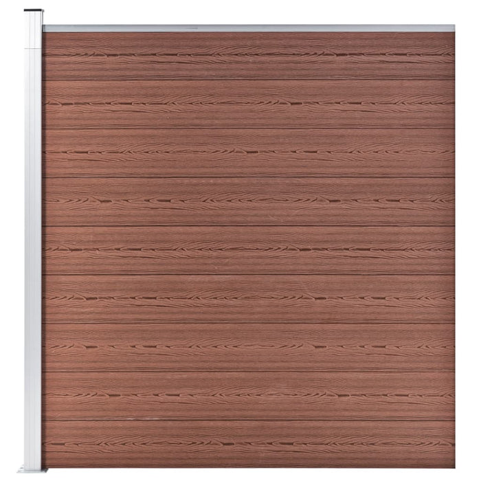 Pannelli Recinzione 6 Quadrati 1 Inclinato 1138x186cm Marrone 3053220