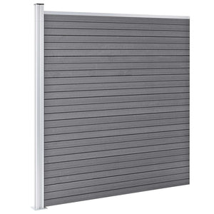 Pannelli Recinzione WPC 9 Quadrati 1 Inclinato 1657x186cm Grigi 3053241