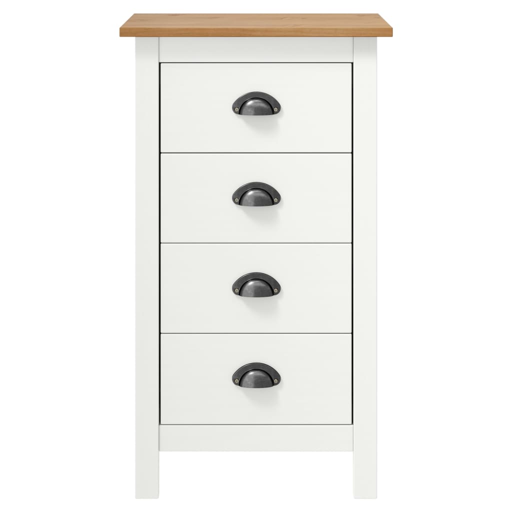 Credenza Hill Range Bianco 46x35x80 cm Legno Massello di Pino 288914