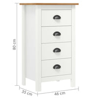 Credenza Hill Range Bianco 46x35x80 cm Legno Massello di Pino cod mxl 10189