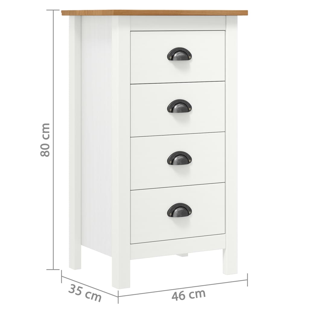 Credenza Hill Range Bianco 46x35x80 cm Legno Massello di Pino 288914