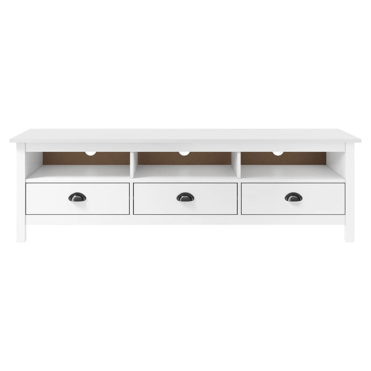 Mobile Porta TV Hill Bianco 158x40x47 cm in Legno di Pino cod mxl 13396