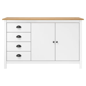 Credenza Hill Bianca 130x40x80 cm in Legno Massello di Pino cod mxl 8832