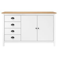 Credenza Hill Bianca 130x40x80 cm in Legno Massello di Pino 288934