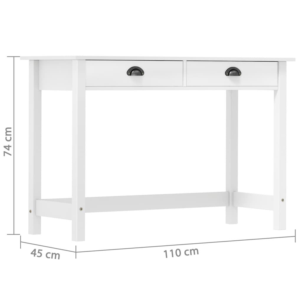 Consolle Hill con 2 Cassetti 110x45x74 cm in Massello di Pino 288992