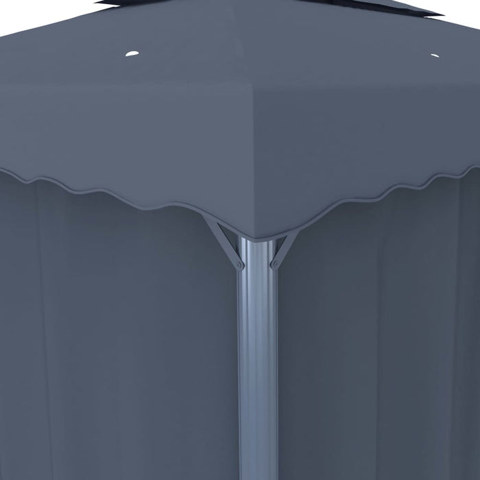 Gazebo con Tende 4x3 cm Antracite Alluminio 3053376