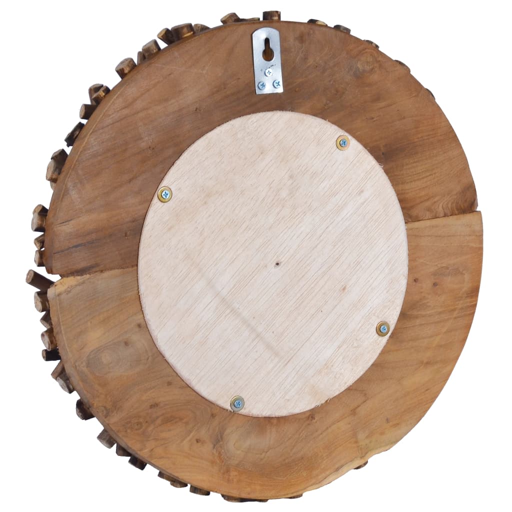 Specchio da Parete 40 cm in Legno di Teak Rotondo cod mxl 67472