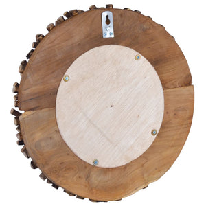 Specchio da Parete 40 cm in Legno di Teak Rotondo 288801