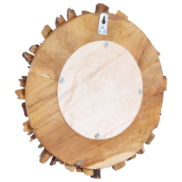 Specchio da Parete 40 cm in Legno di Teak Rotondo cod mxl 67515