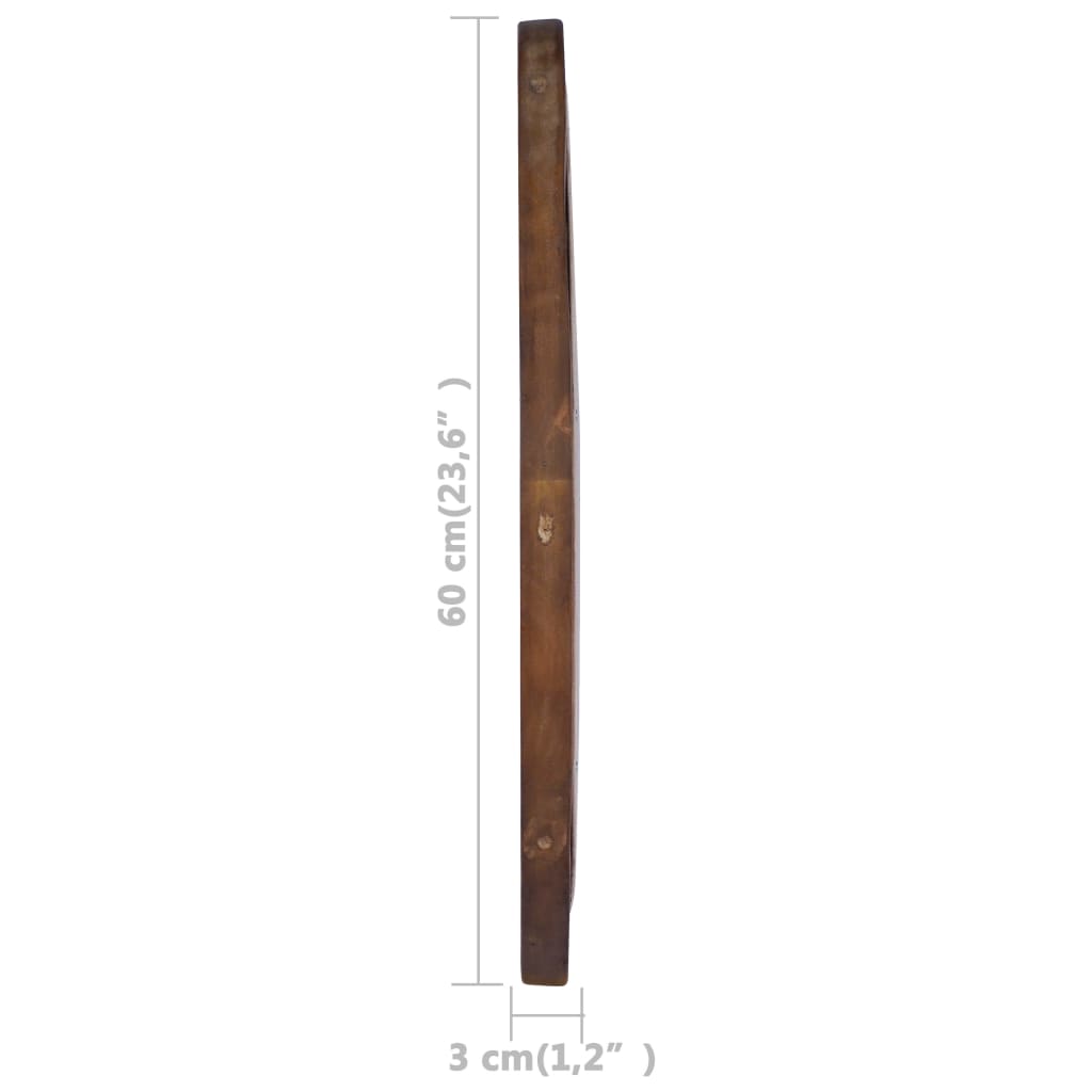 Specchio da Parete 60 cm in Legno di Teak Rotondo cod mxl 67521