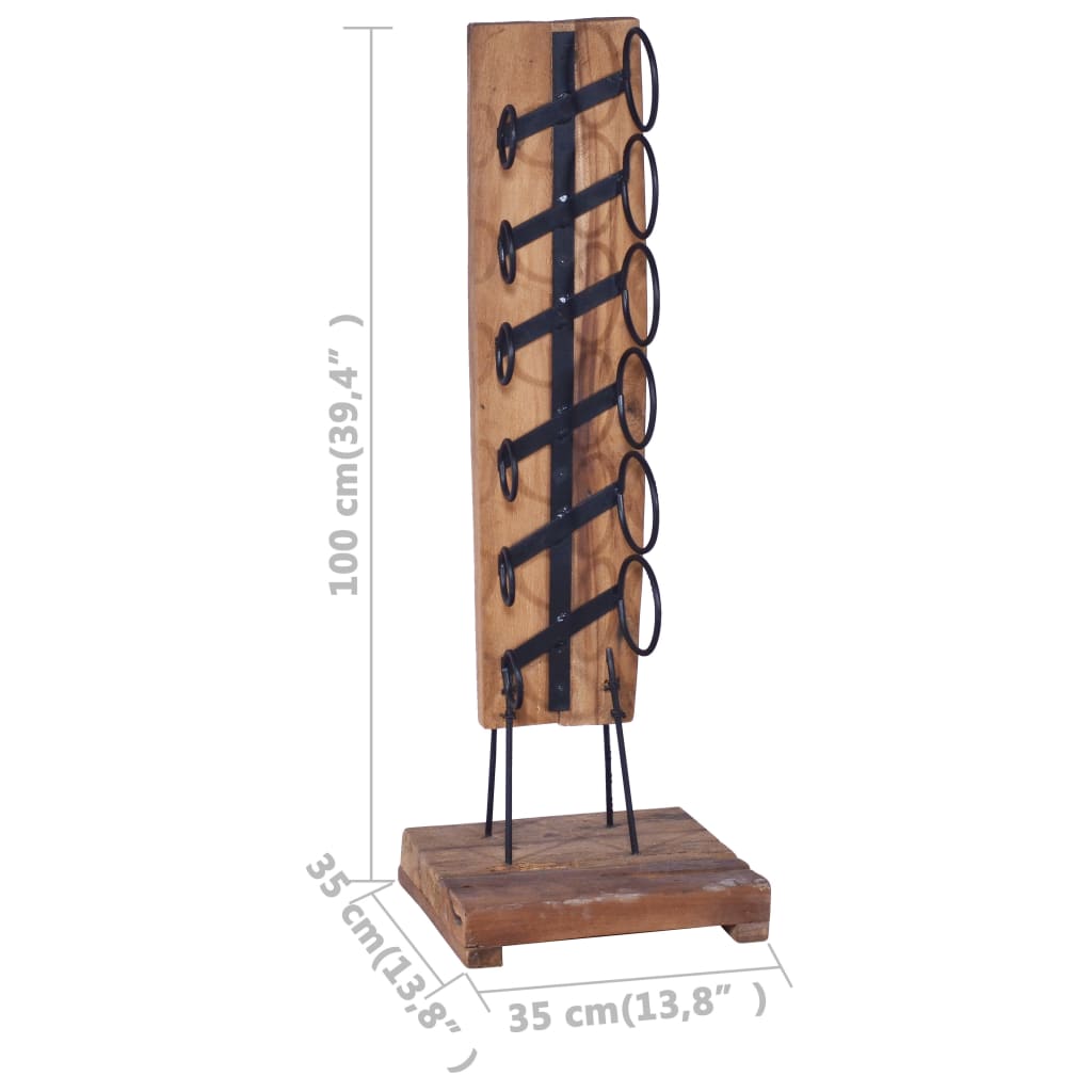 Cantinetta per 6 Bottiglie 35x35x100 cm in Legno di Teak