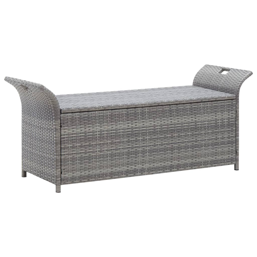 Cassapanca con Cuscino Grigia 138 cm in Polyrattan 45809