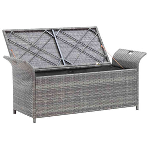 Cassapanca con Cuscino Grigia 138 cm in Polyrattan 45809