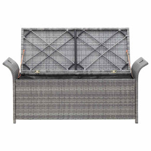 Cassapanca con Cuscino Grigia 138 cm in Polyrattan 45809