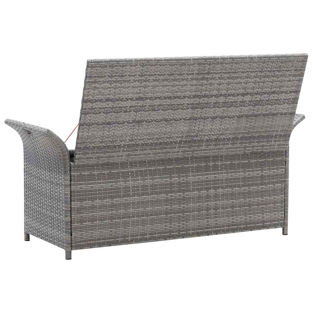 Cassapanca con Cuscino Grigia 138 cm in Polyrattan 45809