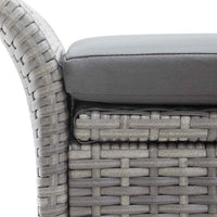 Cassapanca con Cuscino Grigia 138 cm in Polyrattan 45809