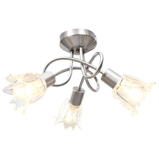 Lampadario con Paralumi in Vetro per 3 Lampadine E14 Tulipanocod mxl 126602