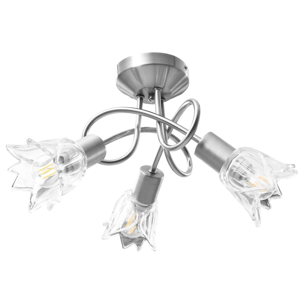 Lampadario con Paralumi in Vetro per 3 Lampadine E14 Tulipanocod mxl 126602