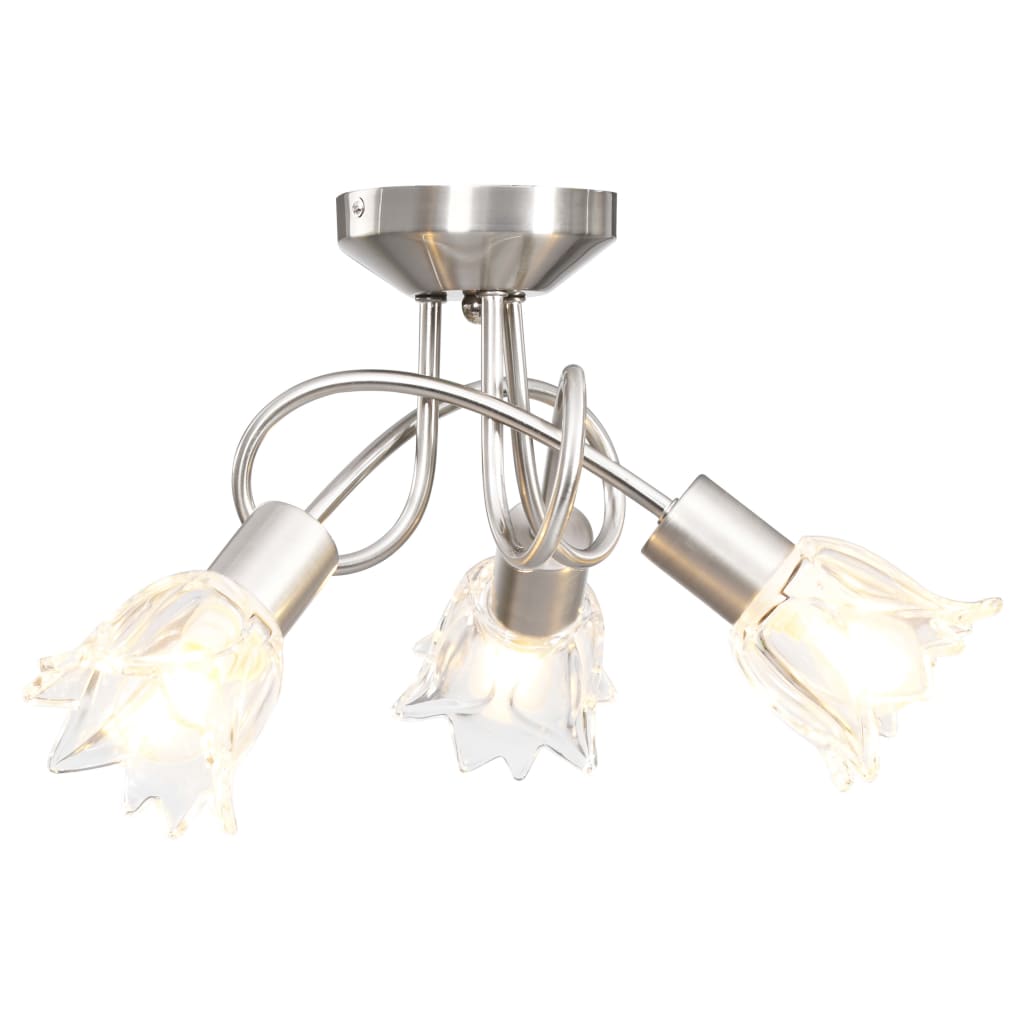 Lampadario con Paralumi in Vetro per 3 Lampadine E14 Tulipanocod mxl 126602