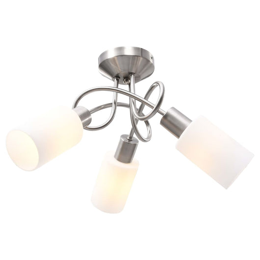 Lampadario Paralume in Ceramica a Cono Bianco 3 Lampadine E14cod mxl 102276