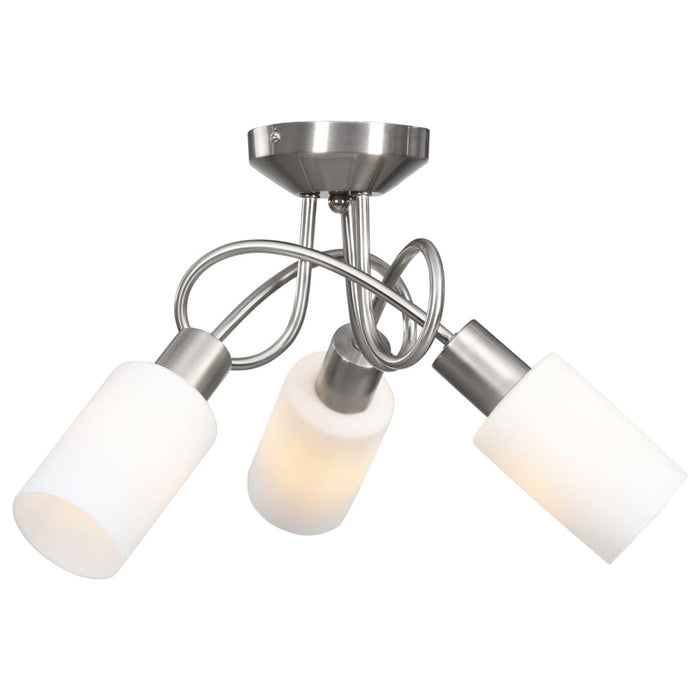 Lampadario Paralume in Ceramica a Cono Bianco 3 Lampadine E14cod mxl 102276